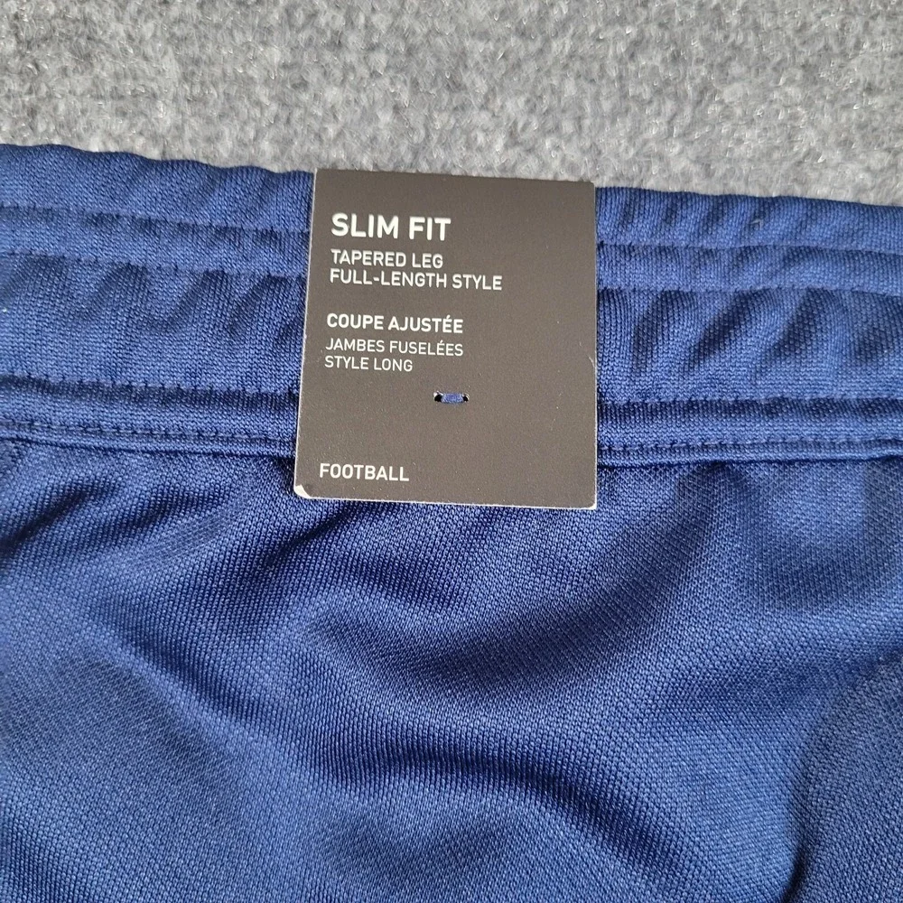 Adidas Soccer Pants Youth‎ Large Slim Tapered Football Futbol Blue Zip Legs NEW